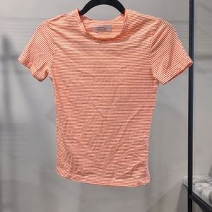 Bershka orange striped baby tee